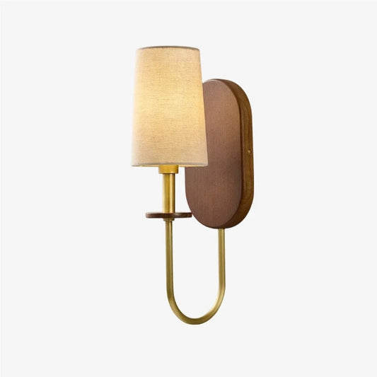 Aplique de pared de tela de madera maciza