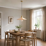 Charger l'image dans la visionneuse de la galerie, Leather cone pendant light above a dining table