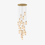 Load image into Gallery viewer, Alabresca Mid Century Alabaster Pendant Light – Multi Head Hanging Lamp for Kitchen Island