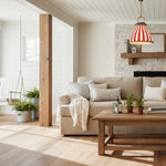 Afbeelding laden in galerijweergave, Festilo Glazen Hanglamp – Speels Gestreept Ontwerp Hanglamp in Decoratieve Stijl voor Keuken en Eetkamer