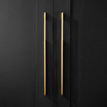 Load image into Gallery viewer, Slimline Cabinet Handles – Brushed Gold Drawer Pulls for Modern Style