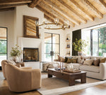 Afbeelding laden in galerijweergave, Auria met de hand geblazen glazen metalen kroonluchter - hedendaags messing ontwerp