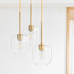 Load image into Gallery viewer, Lumivelle Pebble Glass Chandelier - 3-Light Modern Pendant Style