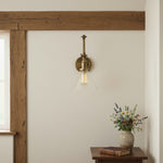 Load image into Gallery viewer, Conique Metal Industrial Wall Sconce with Adjustable Arm - Vintage Glass Cone Shade