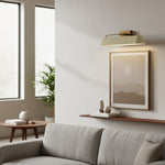 Afbeelding laden in galerijweergave, Libris Wandgemonteerde Schilderijlamp - Modern Stalen Frame met Zachte Zandkleurige Kap voor Entree & Eetkamer