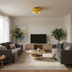 Afbeelding laden in galerijweergave, Veleora Bauhaus Drievoudige Kleurrijke Ronde Macaron Plafondlamp - Modern Metalen Ontwerp voor Woonkamers