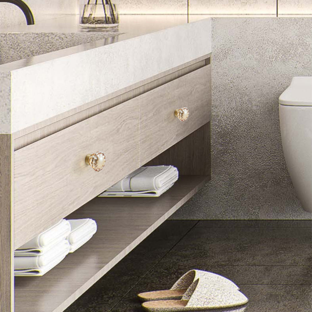 Modern Mushroom Cabinet Knob – Clear Glass Diamond Drawer Knobs