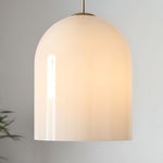 Cargar imagen en el visor de la galería, Lámpara colgante Vega Glass Champagne con marco de hierro – Pantalla de vidrio luz moderna para comedor o cocina