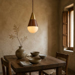 Cargar imagen en el visor de la Galería, Vintage Leather Faux Marble Teardrop Pendant Light for Dining Rooms and Bedside