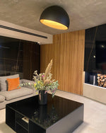 Charger l'image dans la visionneuse de la galerie, Lampe Plafonnier Duo – Luminaire Moderne en Bois Grain et Métal à Montage Affleurant pour Salon et Chambre