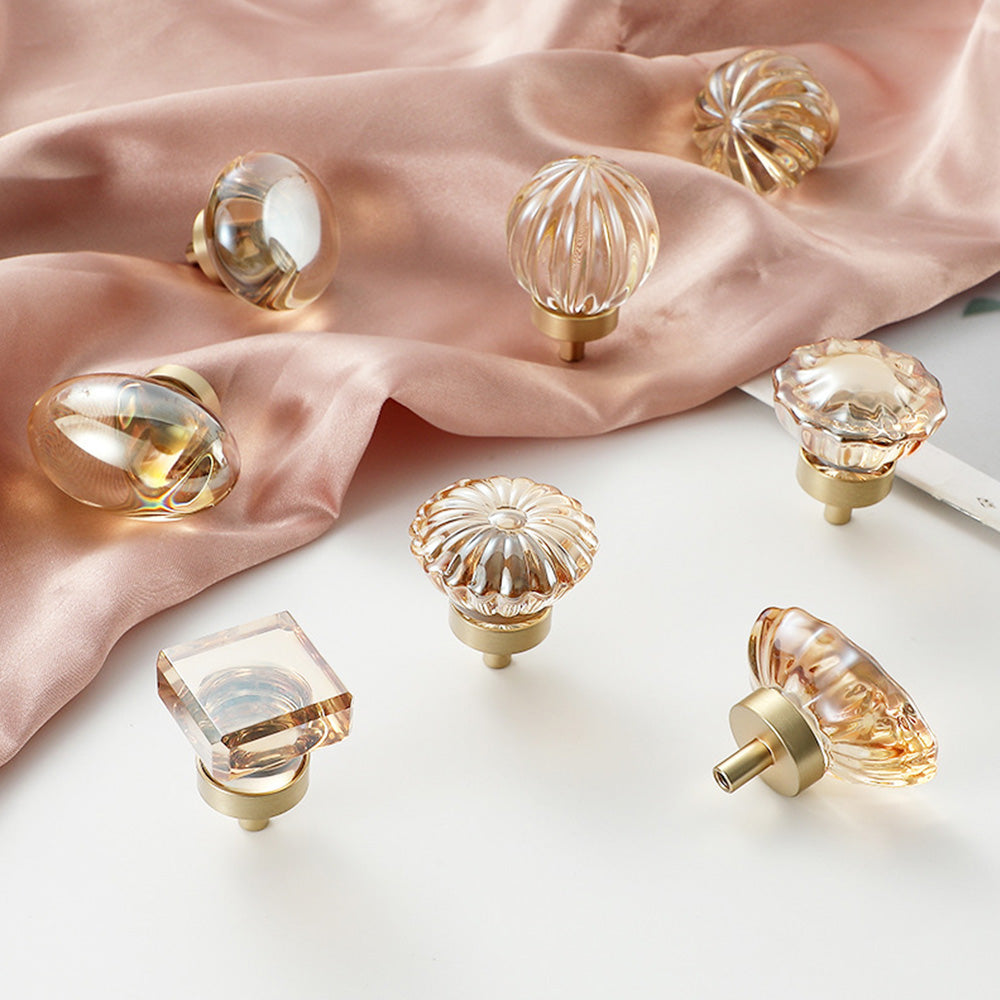 Modern Mushroom Cabinet Knob – Clear Glass Diamond Drawer Knobs