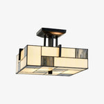 Afbeelding laden in galerijweergave, TF Manchester Plafondlamp – Glas-in-loodarmatuur in Art Deco-stijl voor Woonkamer of Hal