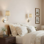 Afbeelding laden in galerijweergave, Glissum Hedendaagse Metaal en Linnen Wandlamp met Zachte Diffuse Kap voor Hal of Entree