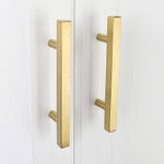 Load image into Gallery viewer, Gold Square Bar Cabinet Drawer Pulls – Modern Gold Cabinet Handles