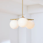 Load image into Gallery viewer, Alessora Multi-Sphere Brass Frame Chandelier for Dining Room & Kitchen