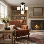 Load image into Gallery viewer, Glorica Glass Flush Mount Light - Globe Ceiling Fixture Modern