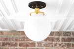 Load image into Gallery viewer, Glorica White Opal Sphere Modern Semi-Flush Light for Bedroom & Entryway