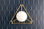 Load image into Gallery viewer, Glorica Glass Geometric Brass Pendant Light - Hand-Blown Globe Design