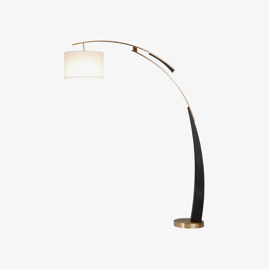 Lámpara de Piso Moderna AstraLoop con Arco y Pantalla de Tela - Diseño Elegante y Curvado de Metal para Interiores