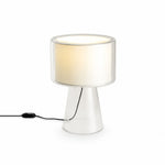 Bild in die Galerieansicht laden, Natural Glass Table Lamp With Fabric Shade