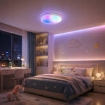 Cargar imagen en el visor de la Galería, Colorful ceiling light glow in a compact bedroom