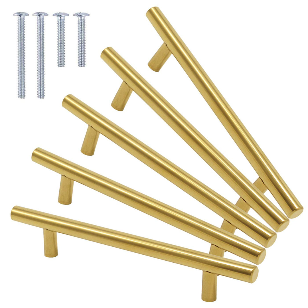 Satin Brass Bar Pulls – Modern Gold Bar Handle Cabinet Hardware
