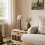 Cargar imagen en el visor de la Galería, Pleated shade table lamp beside sofa