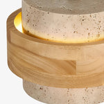 Załaduj obraz do przeglądarki galerii, Travertine stone shade and warm wood ring detail