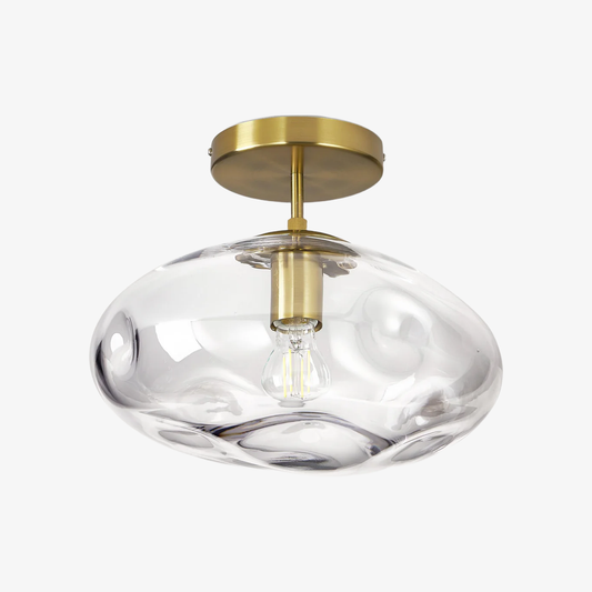 Lámpara de Techo Semiempotrada de Vidrio Reflectante Glissora – Diseño Escultural, Acabado Versátil para Pasillos y Comedor