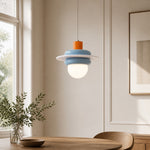 Załaduj obraz do przeglądarki galerii, Sea salt blue Memphis pendant light above a dining table