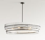 Load image into Gallery viewer, Lumora Crystal Pendant Light – Elegant Tumbled Brass & Cut Glass