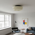 Afbeelding laden in galerijweergave, Dretta Vintage Klassieke Ronde Plafondlamp - Gesculpteerde Kunstglas Verlichtingsarmatuur voor Woonkamer U02