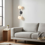 Charger l'image dans le visualiseur de la galerie, Applique murale en fer Arden Glass à 2 lumières - Design moderne courbé pour salle de bain ou couloir