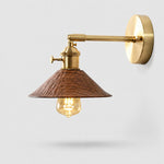 Load image into Gallery viewer, Purple Grain hand-carved wood and brass wall sconce