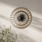 Załaduj obraz do przeglądarki galerii, Overhead view of the flower-like fluted glass ceiling light