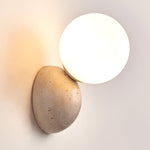 Load image into Gallery viewer, Travertine Round Glass Wall Fixture