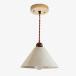 Cargar imagen en el visor de la Galería, Natural handmade paper pendant lamp full product view