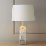 Bild in die Galerieansicht laden, Rohe Alabaster Tischlampe