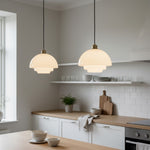 Afbeelding laden in galerijweergave, Opalisse Art Deco Hanglamp – Melkglas Koepel Plafondlamp voor Eetkamer U25