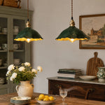 Cargar imagen en el visor de la Galería, Leather pendant lamp above a compact dining table scene