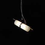 Bild in die Galerieansicht laden, Mini zylindrische Alabaster-Pendelleuchte