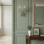 Afbeelding laden in galerijweergave, Talonis Kristal Accent Wandlamp – Gebogen Chroom Armontwerp voor Woon- en Halruimtes