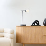 Load image into Gallery viewer, Brina Glass USB Table Lamp - Modern Bedside Desk Light with Style