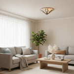 Afbeelding laden in galerijweergave, TF Astoria Moderne Deco Opbouw Plafondlamp met Gestructureerd Glas – Elegante Verlichtingsarmatuur voor Thuis