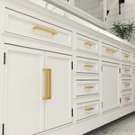 Load image into Gallery viewer, 15-Pack Modern Square Drawer Pulls – Brushed Brass Gold Handles