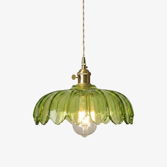 Petalbloom Lampada a Sospensione in Vetro Rustica a Forma di Tulipano – Lampada a Sospensione a Forma di Bocciolo Floreale per Zona Pranzo N58