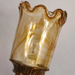 Cargar imagen en el visor de la Galería, Amber marbled glass shade with scalloped rim detail