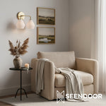 Load image into Gallery viewer, Merin Metal & Glass Sculptural Wall Sconce for Vanity & Bathroom