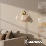 Load image into Gallery viewer, Merin Metal & Glass Sculptural Wall Sconce for Vanity & Bathroom