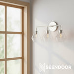 Load image into Gallery viewer, Merin Metal & Glass Sculptural Wall Sconce for Vanity & Bathroom